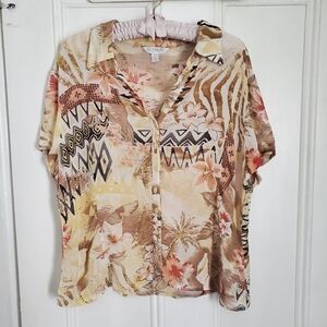 Vintage ConradC Tan Hawaiian Button Down Shirt